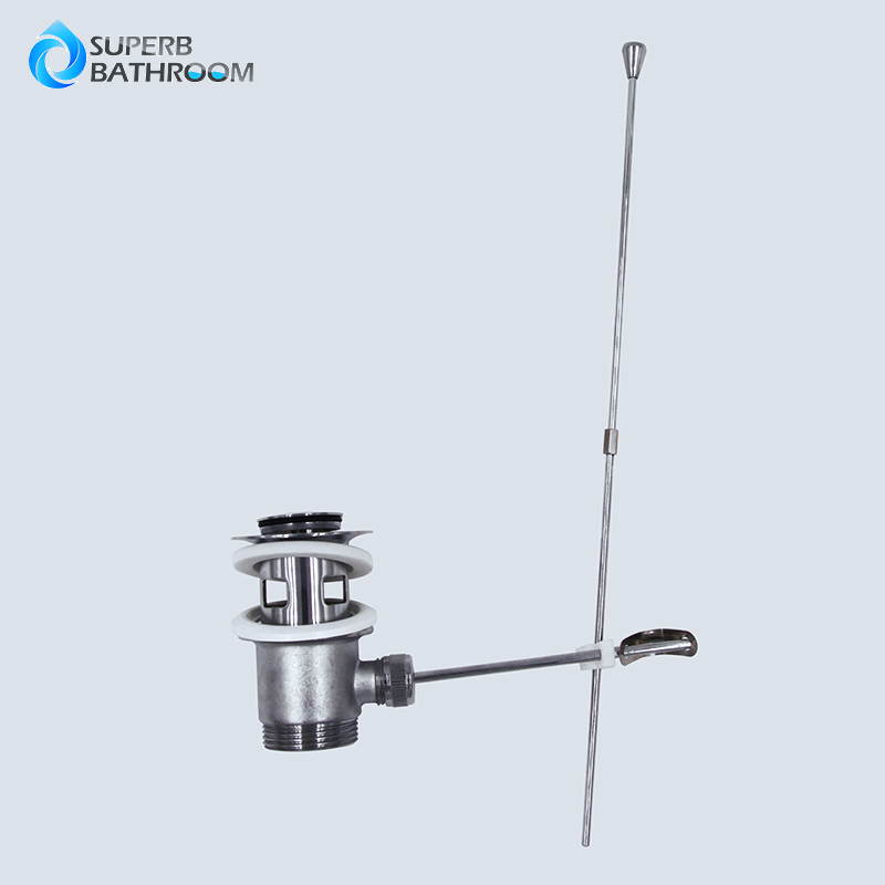 Chrome Bathroom Basin Push Pull Rod Lever Pop Up Plug Slotted Waste eBay