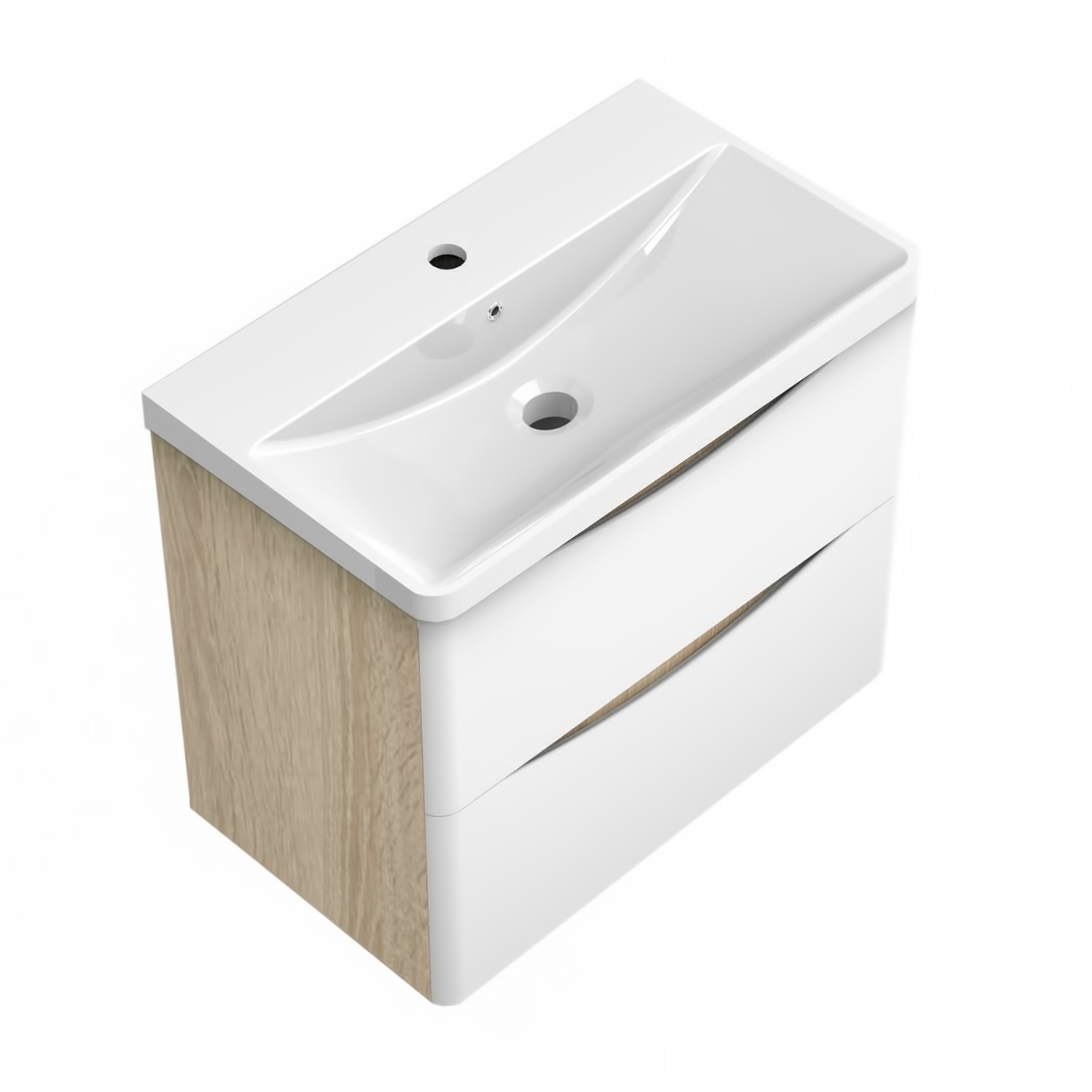 Waschbecken 60 cm mit Unterschrank Waschtisch Badmöbel Set weiß