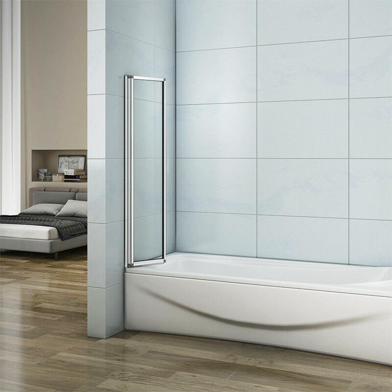 800x1400mm 2-Fold Folding Shower Bath Screen Glass Door Panel FF80