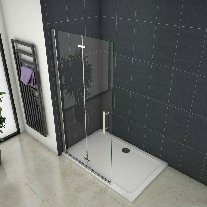 Walk In Wet Room Shower Enclosure Pivot Bifold Glass Door Screen 1900mm