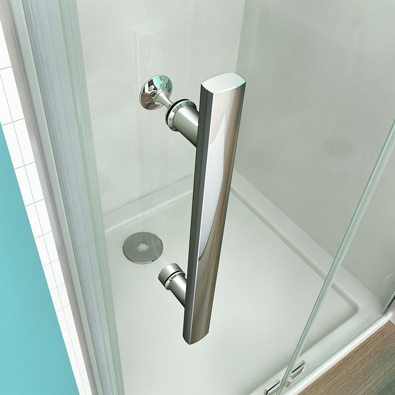 Aica Frameless Pivot Hinge Shower Enclosure and Tray Glass Corner
