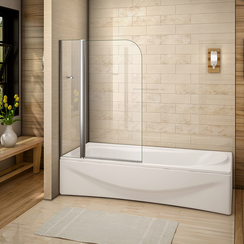 Aica 1000x1400mm 240° Pivot Bath Shower Screen Double Door Glass Panel&Seal