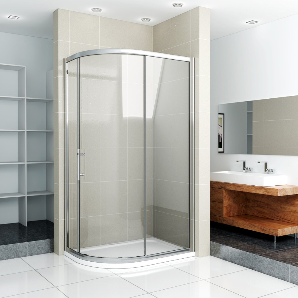 Offset Quadrant Shower Enclosure & Tray Corner Cubicle Glass Screen