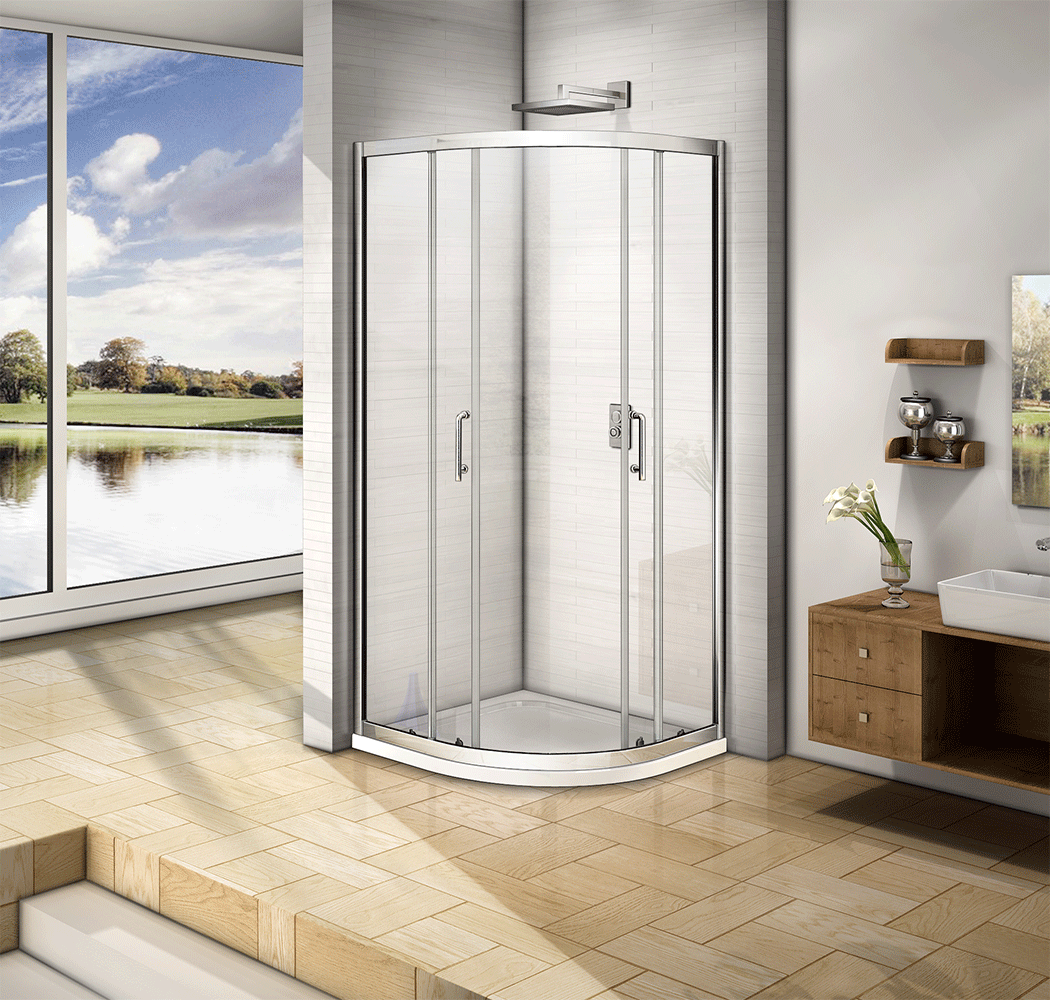 Quadrant Shower Enclosure Offset Cubicle Sliding Glass Door Antiglare 2 Types eBay