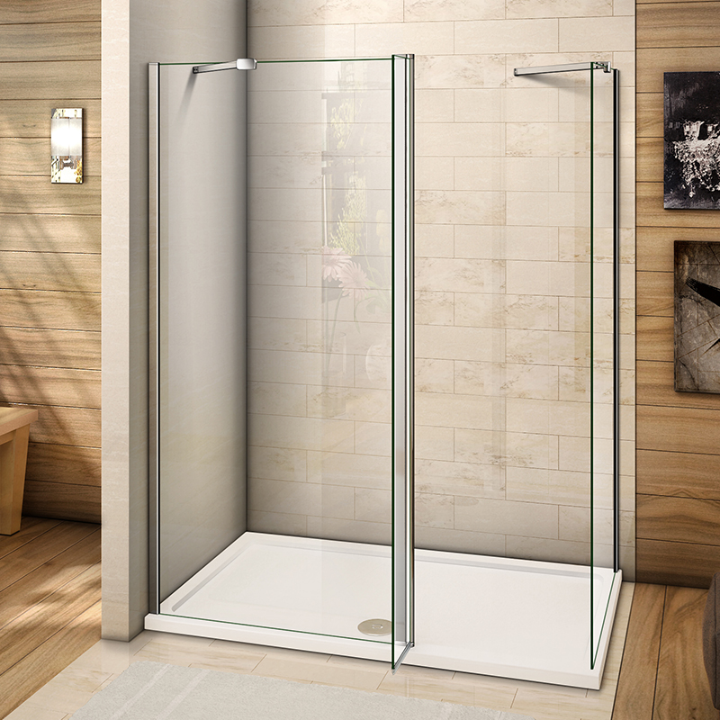 Wet Room Shower Enclosure Tray Flipper Screen Panel NANO Glass 1950