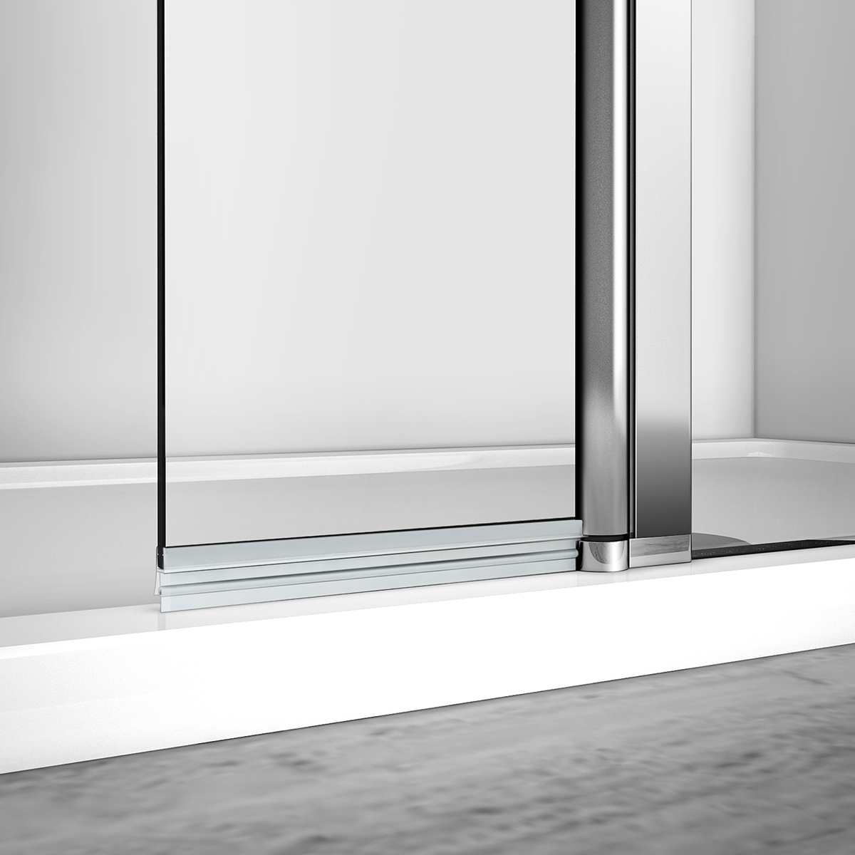 Walk In Shower Enclosure Wet Room Screen&300mm Flipper Glass Panel Tray