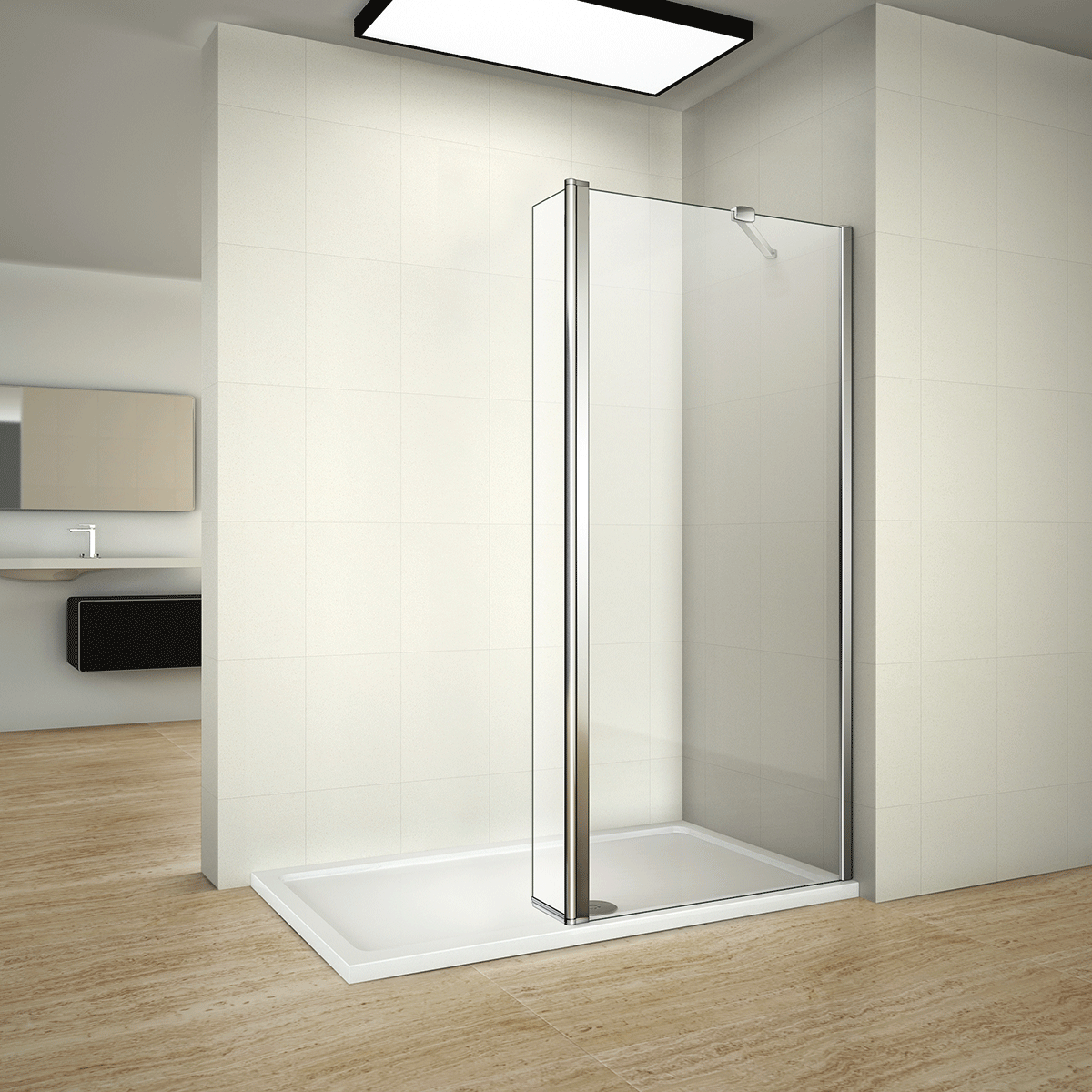 Walk In Shower Bath WetRoom enclosure Cubicle Flipper Glass SidePanel