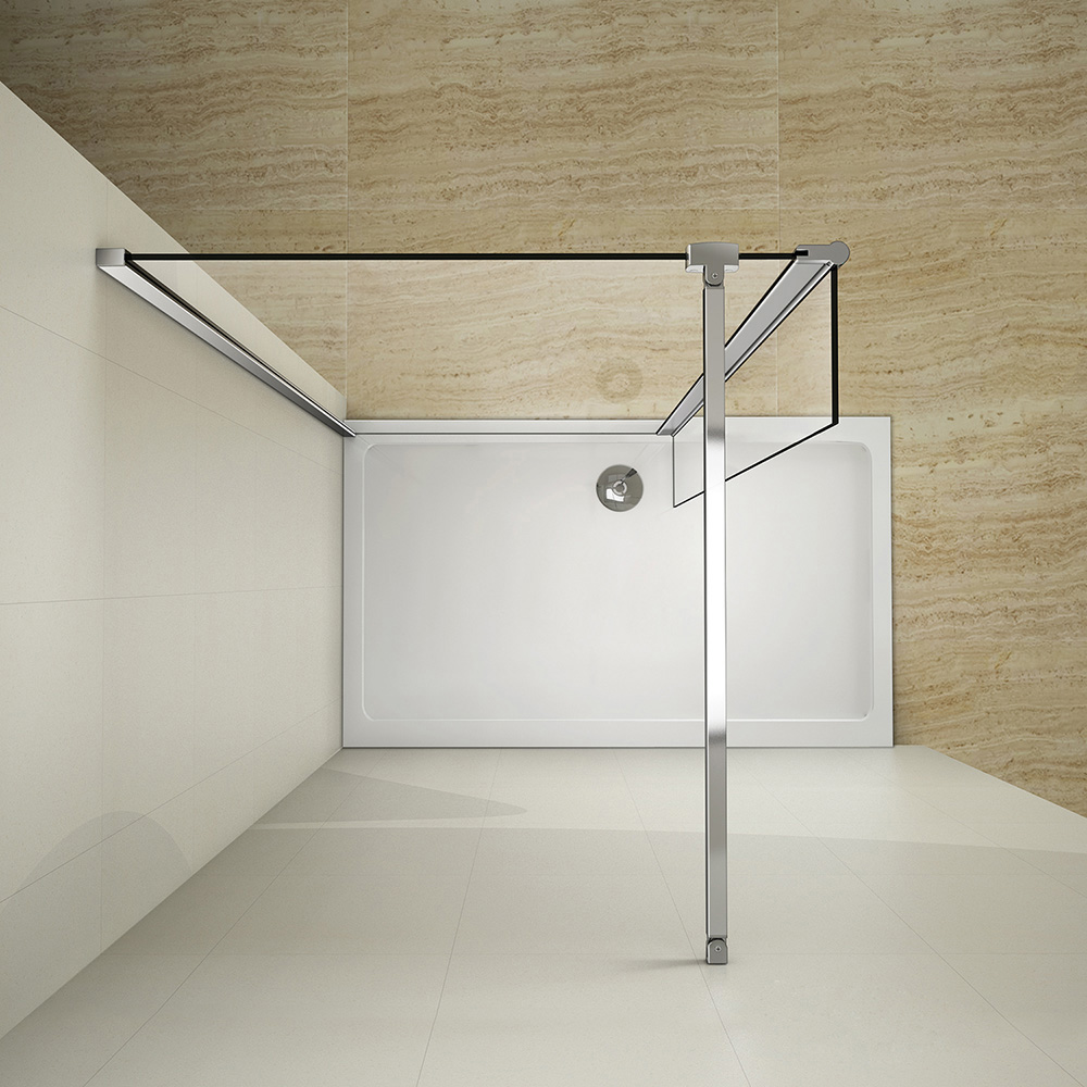 Walk In Shower Bath WetRoom enclosure Cubicle Flipper Glass SidePanel