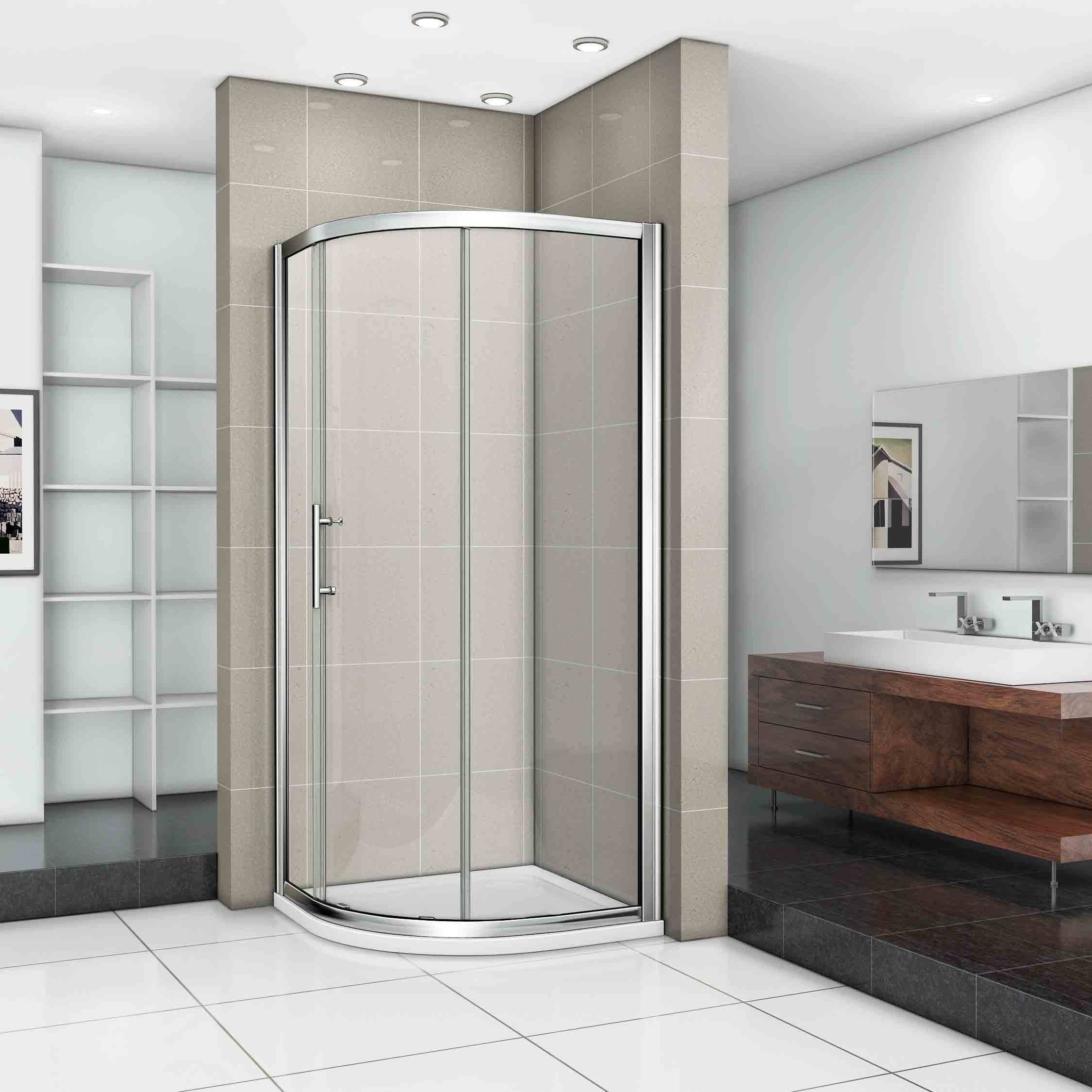 1000x1000mm Walk In Quadrant Shower Enclosure Glass Screen Corner