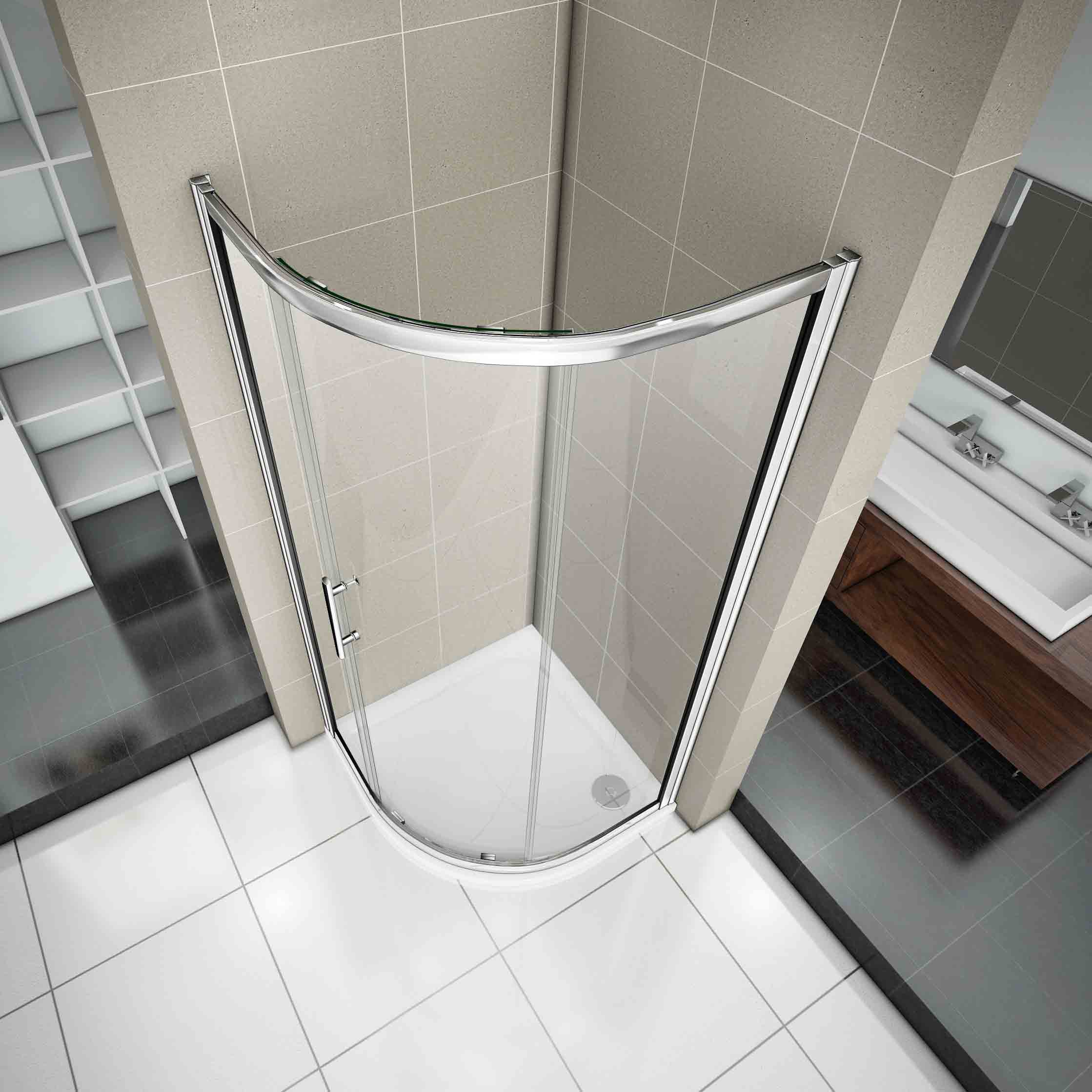 1000x1000mm Walk In Quadrant Shower Enclosure Glass Screen Corner