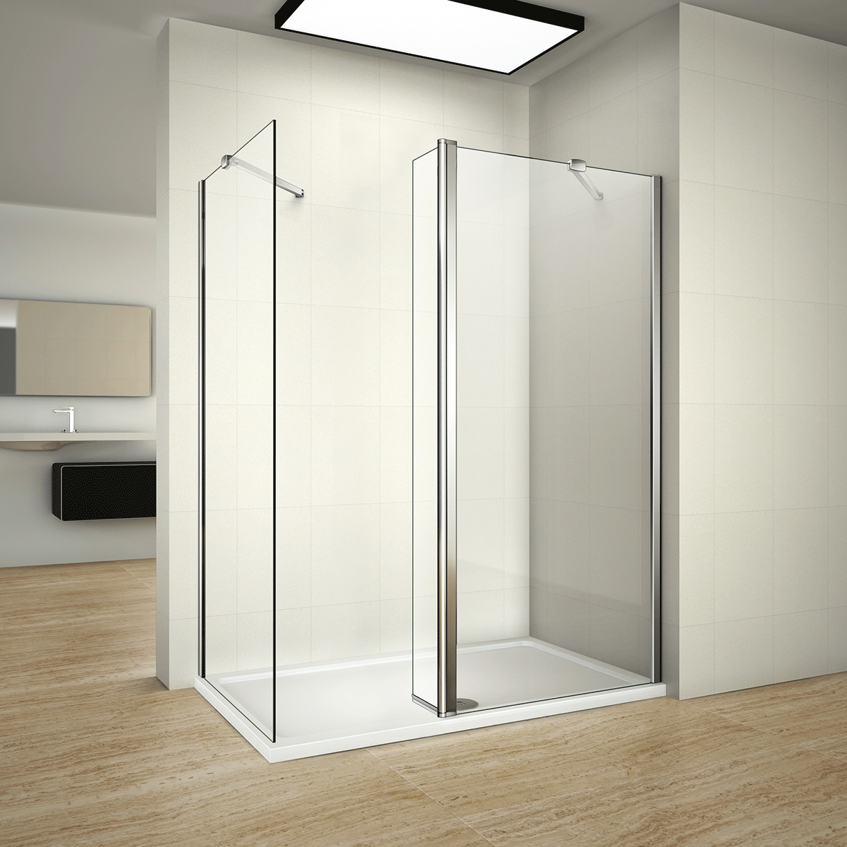 Quality Wet Room Shower Screen Enclosure Flipper Panel 8mm NANO Glass