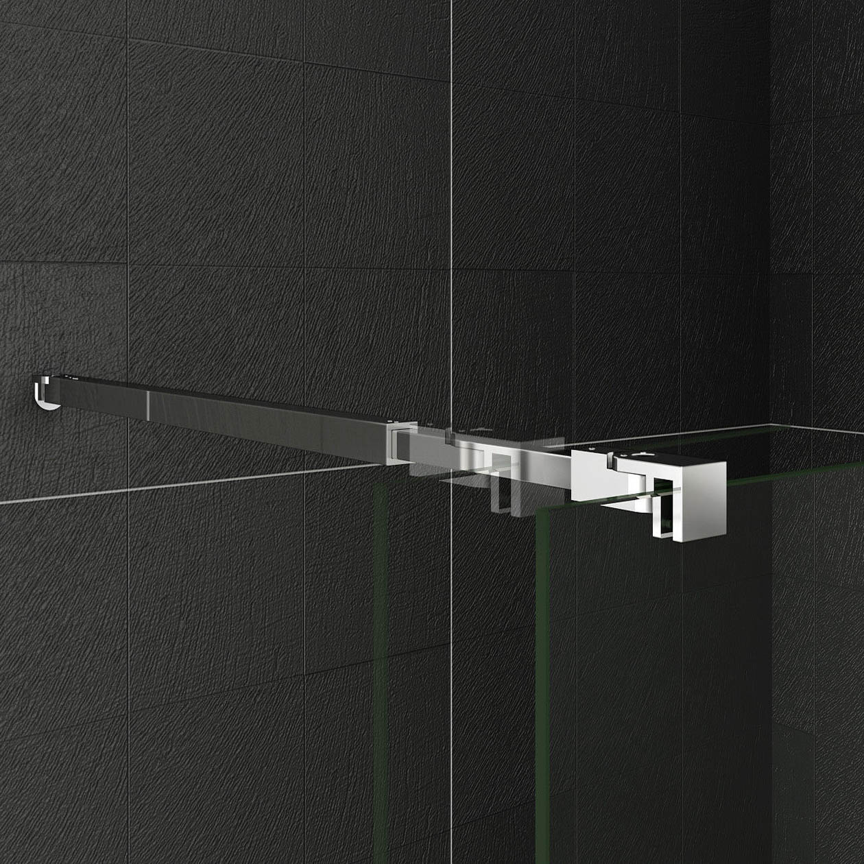 Flexible Stangenstütze Für Walk-in Dusche – Edelstahl, Verstellbar 73-120 Cm (F-084)