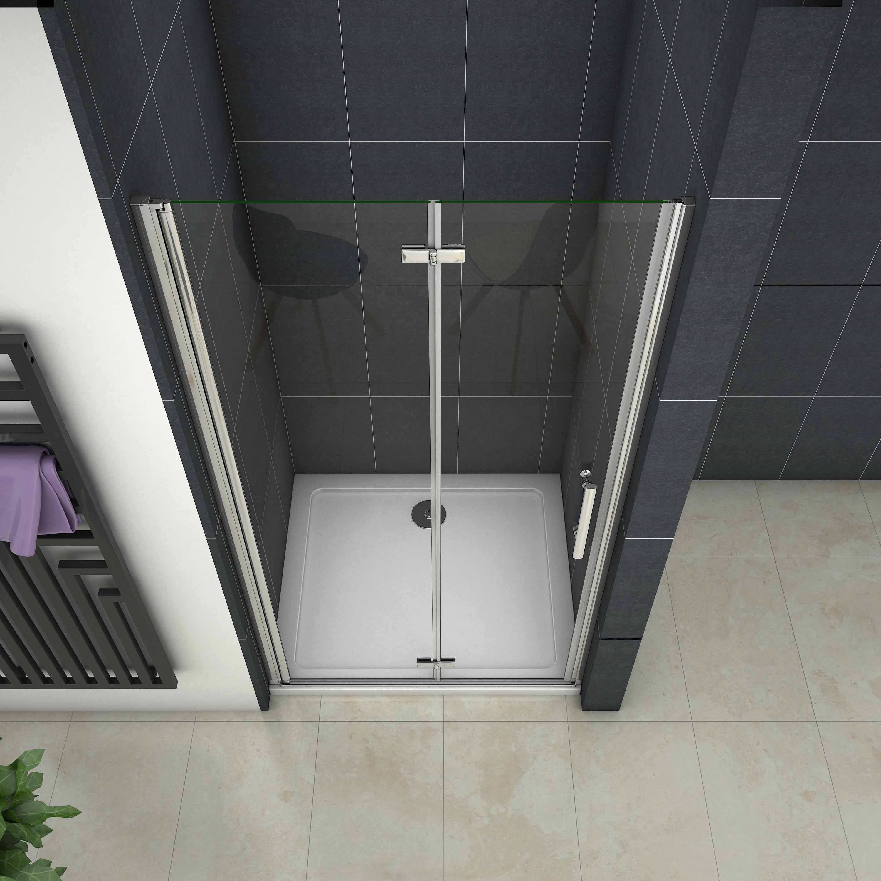 Bifold Shower Door Frameless Framed Glass Enclosure Cubicle Screen