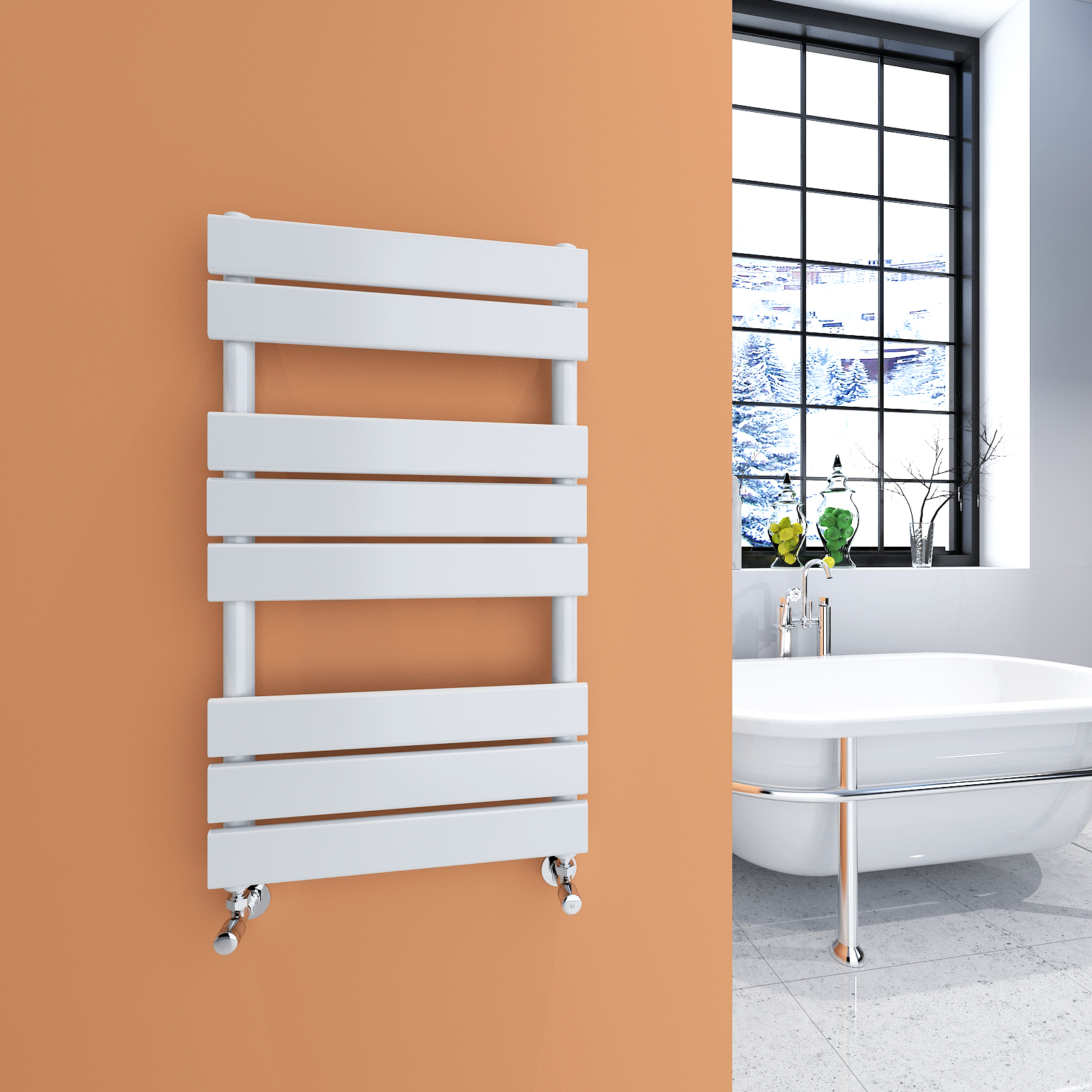 Designer Flat Panel Heated Bathroom Towel Rail Radiator White Black Anthracite eBay