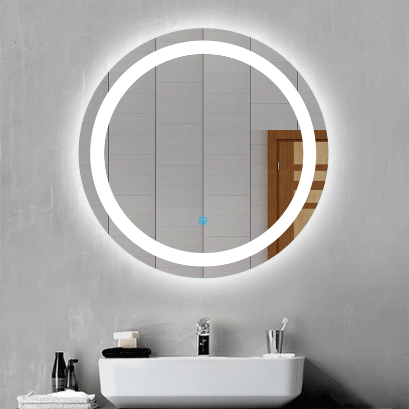 LED Wandspiegel Rund 60 mit Beleuchtung Badezimmer Touch Bechlagfrei