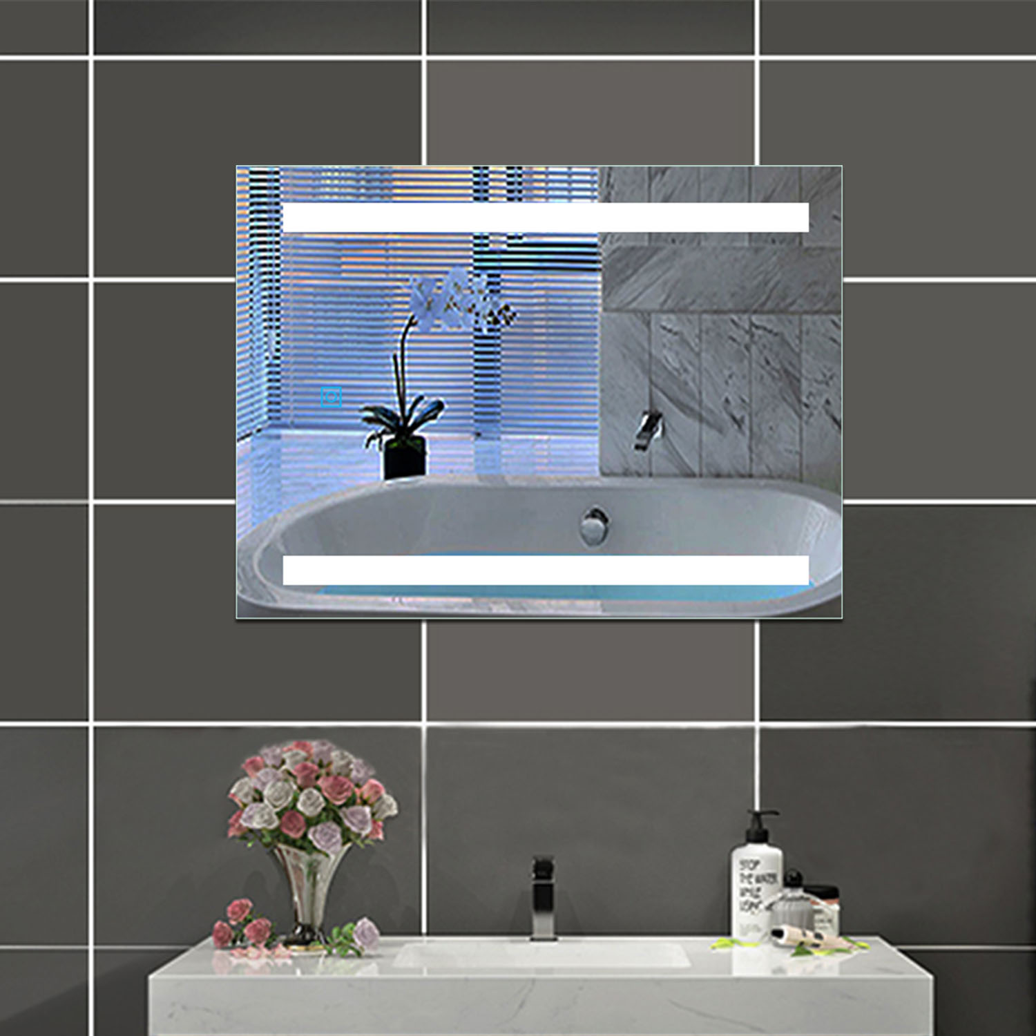 LED Badspiegel 80x60 cm mit Beleuchtung Touch Wandspiegel