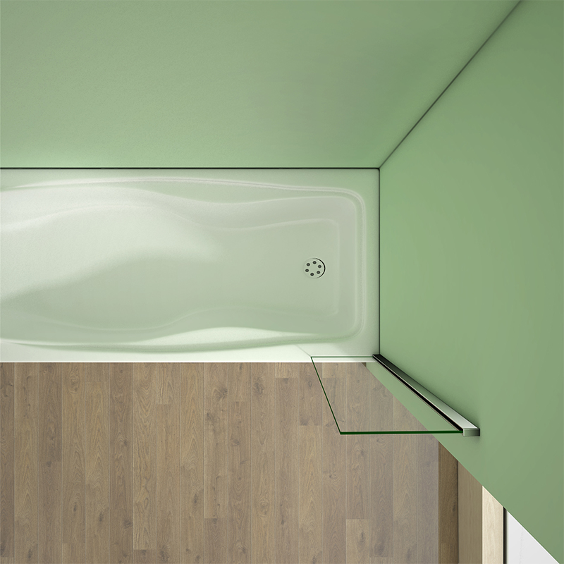 Corner Fixed Bath Shower Screen Over Bath Square Cut 250 300 350 700