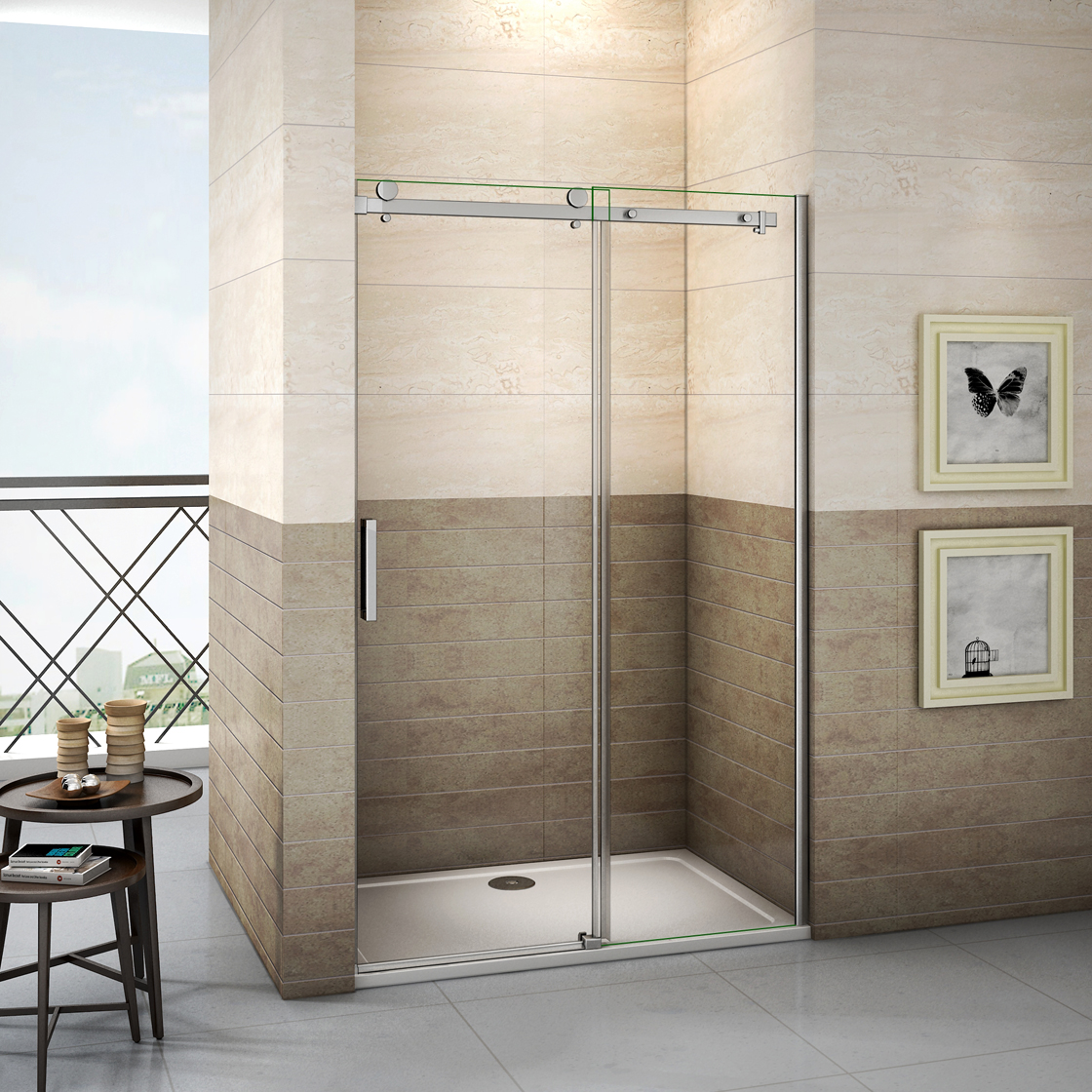 Luxury Frameless Sliding Shower Door Enclosure Easyclean Glass Screen