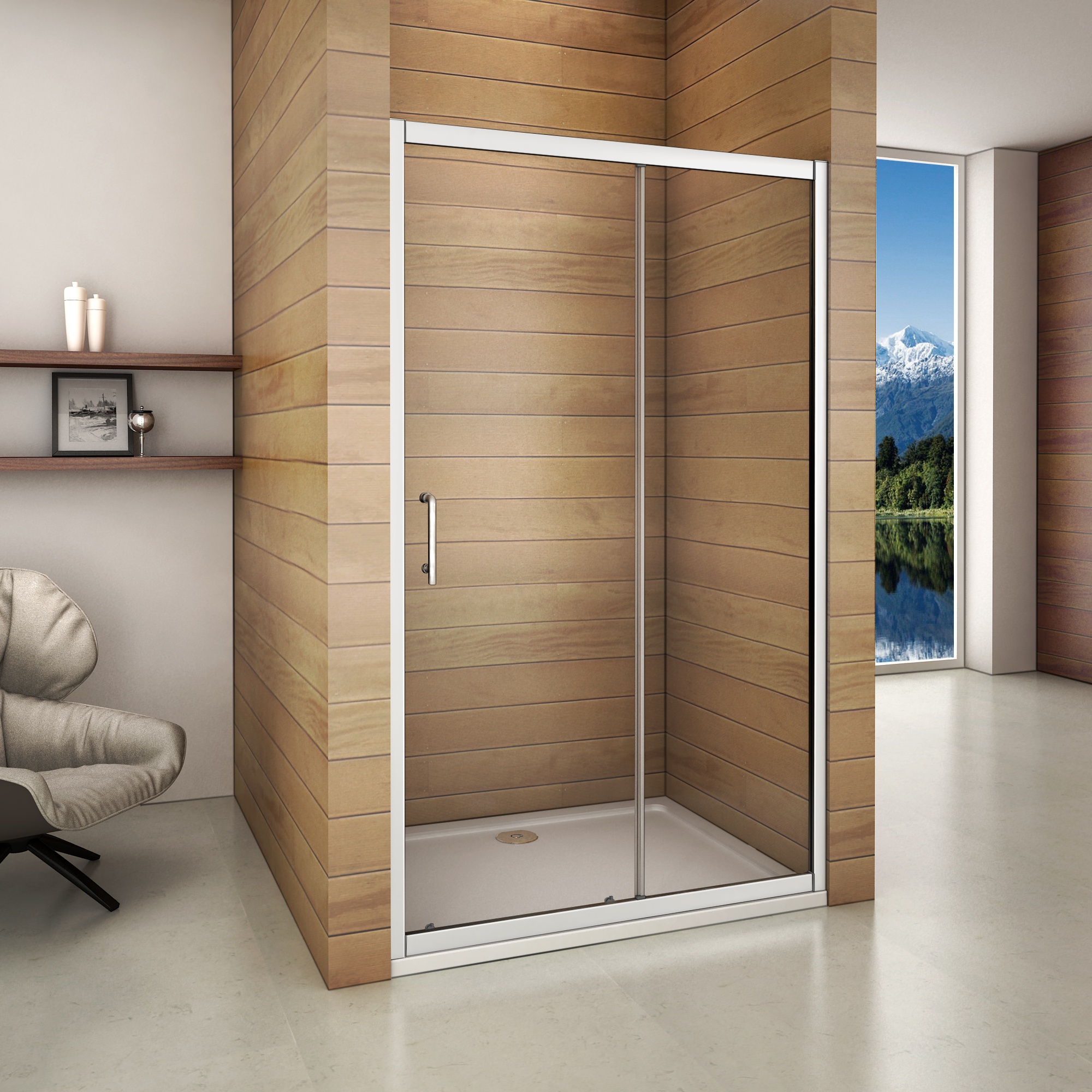 Walk In Glass Sliding Shower Enclosure Shower Doors Bathroom