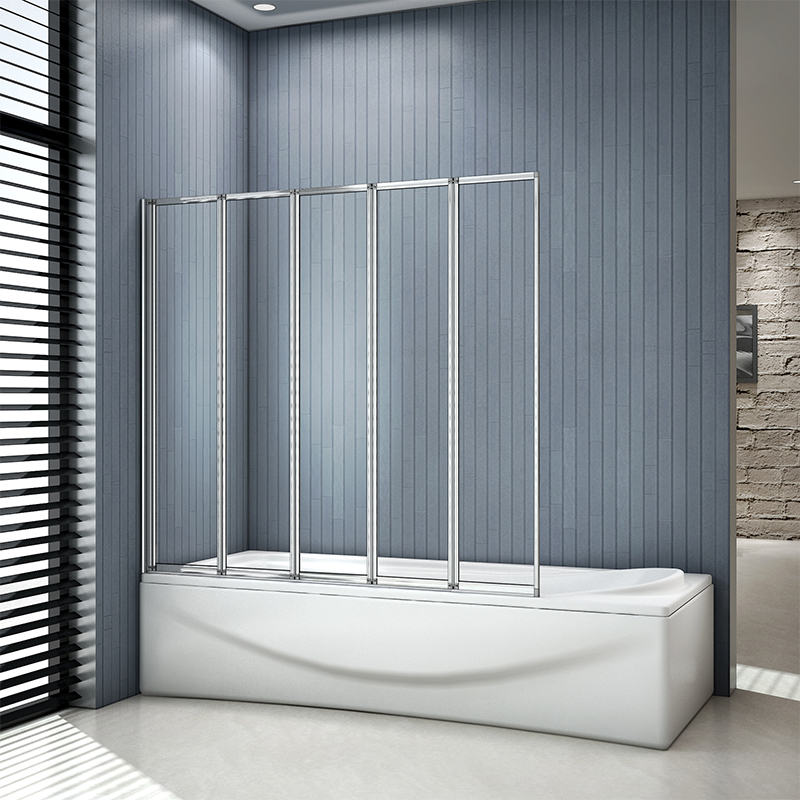 1/2/4/5 Fold Over Bath Folding Shower Screen Electrophoresis white