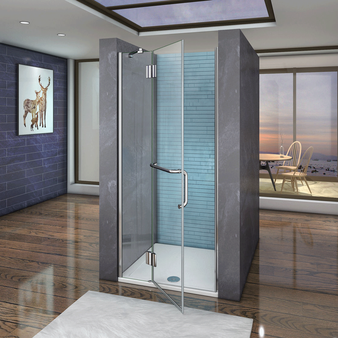 8mm ESG Echtglas Nano Glas Duschtür Duschkabine Dusche Duschwand