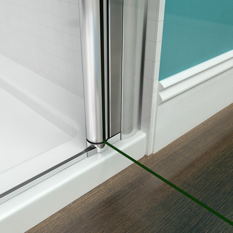 Aica 900 Frameless Bi Fold Hinge Shower Door Enclosure Walk in 6mm