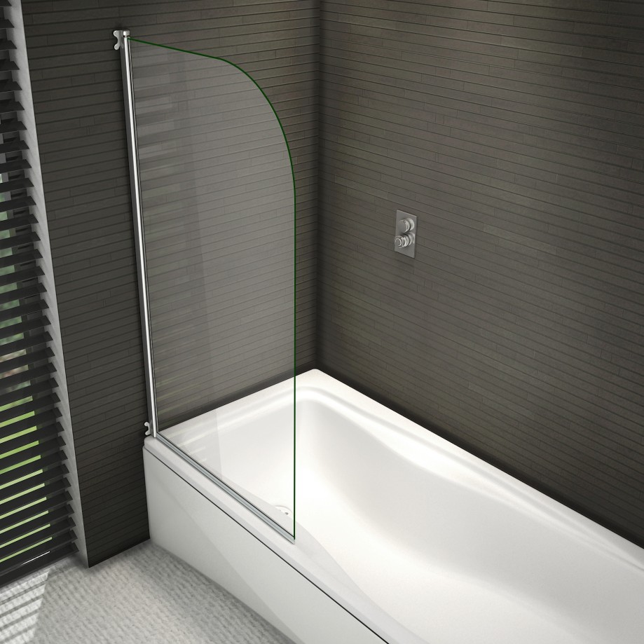 NEW DESIGN 180? Pivot Radius Safety Glass Over Bath Shower Screen Door