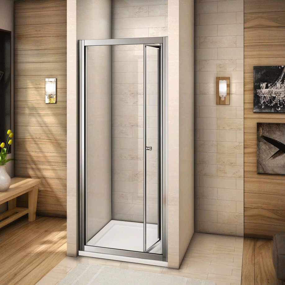 Chrome Bifold Quadrant Sliding Pivot Wet Room shower Enclosure glass