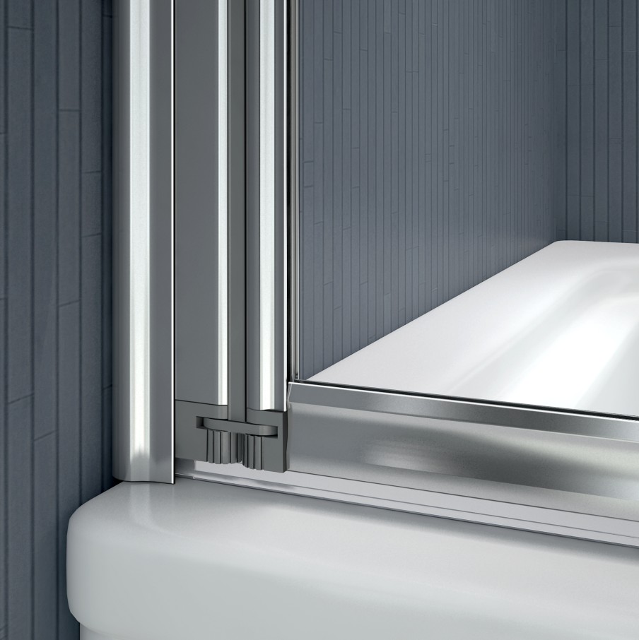 4 / 5 Fold Over Bath Folding Shower Screen 4mm Glass Reversible Door