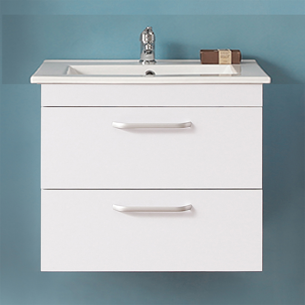 Badmöbel Set 60cm Weiß Waschbecken+ Waschtisch Unterschrank Midi