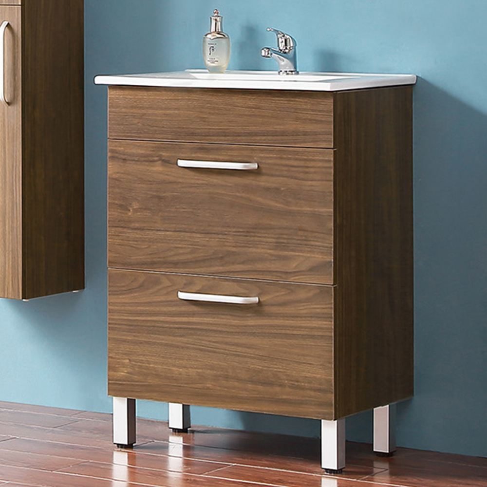 Waschbecken mit Unterschrank 60 cm Badmöbel SET Waschtisch Freistehend