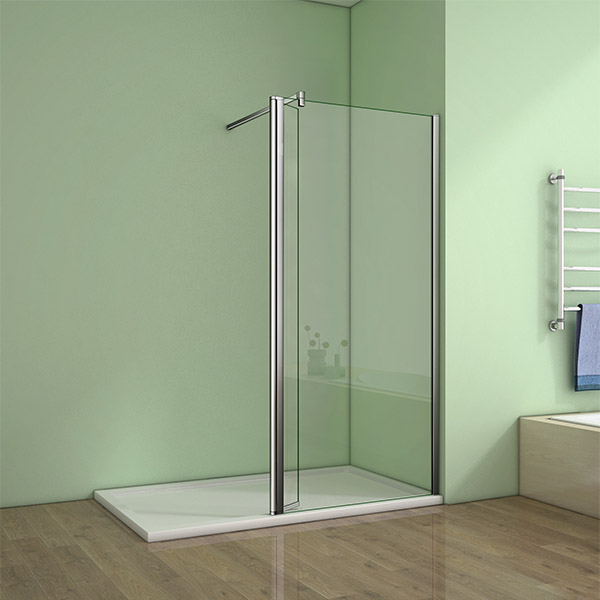 Quality Walk In Wet Room Shower Enclosure Tray Flipper Screen Panel 8mm