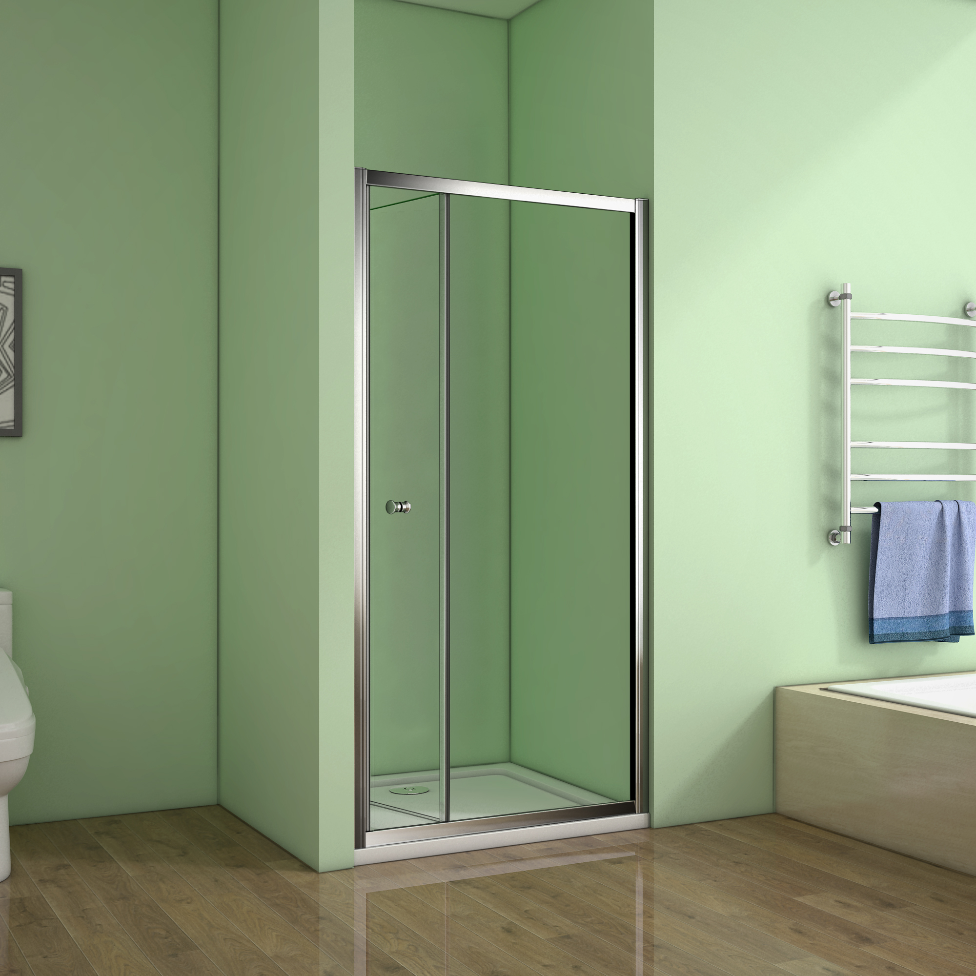 700/760/800/900/1000 Chrome Bathroom Bi fold Shower Door Enclosure
