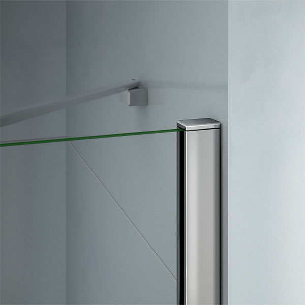 AICA Frameless Hinge Pivot Shower Enclosure Tray Corner Entry Glass