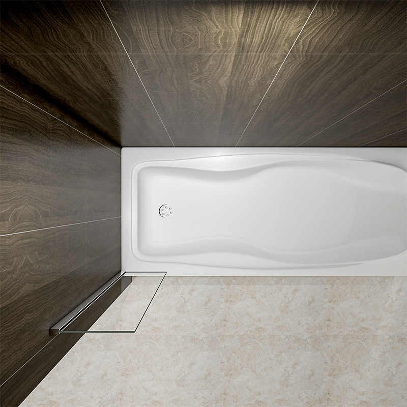 Fixed Panel Over Bath Shower Screen Water Deflector Square Cut 250 300