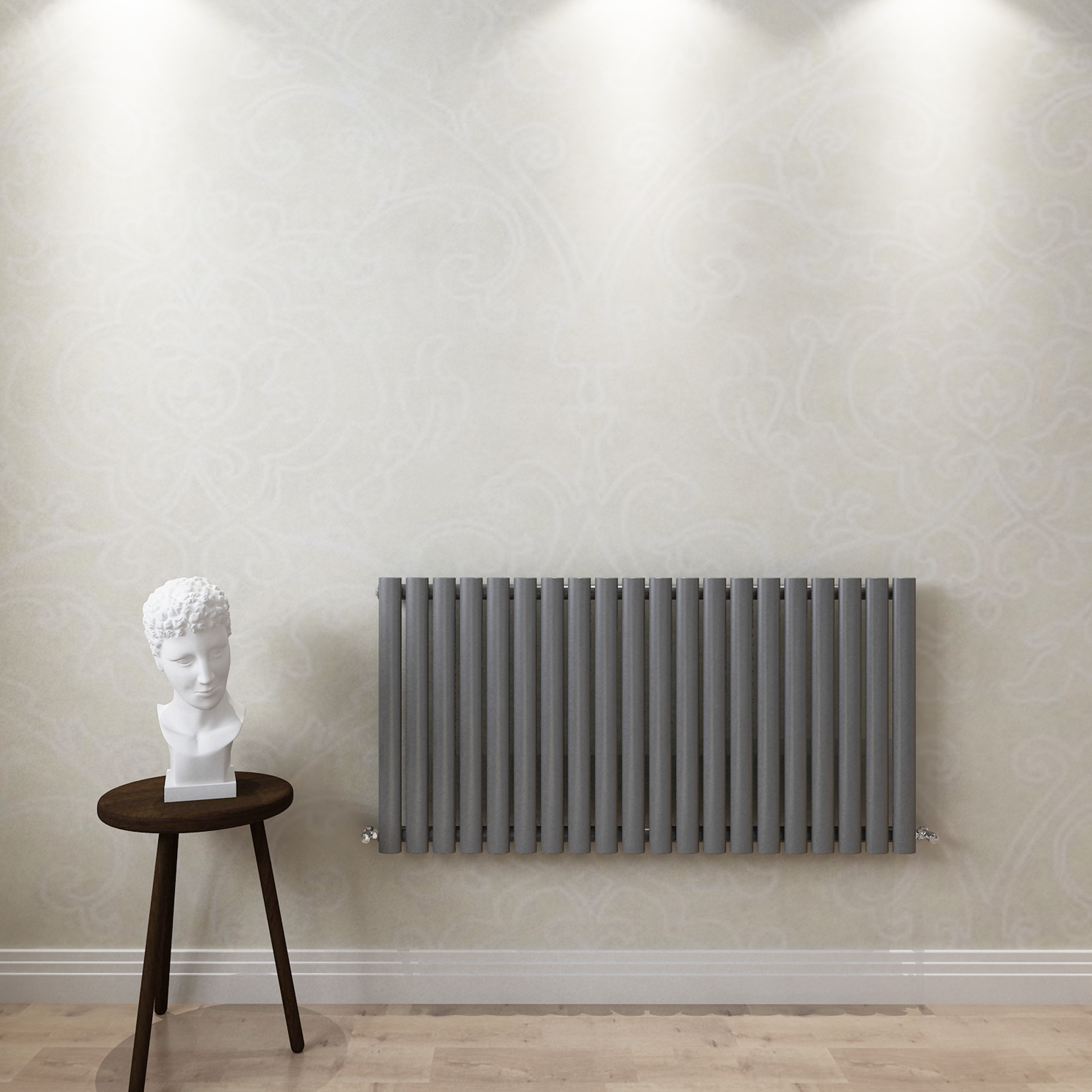 Anthracite Horizontal Designer Radiator Oval Panel Column Central