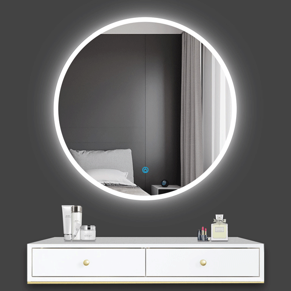 Bathroom Round Led Mirror Sensitive Smart Single Touch Demister Pad