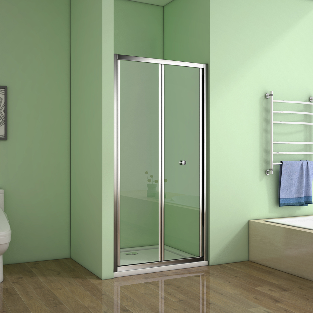 Bi fold Framed Shower Enclosure Door Glass Screen Walk In Cubicle and Tray&Waste eBay