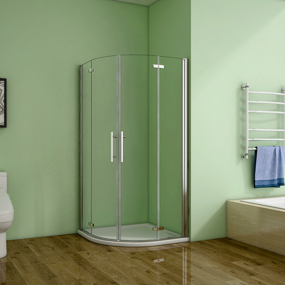 80/90cm Shower Enclosure Quadrant circular shower cabin nano Glass 185195cm eBay