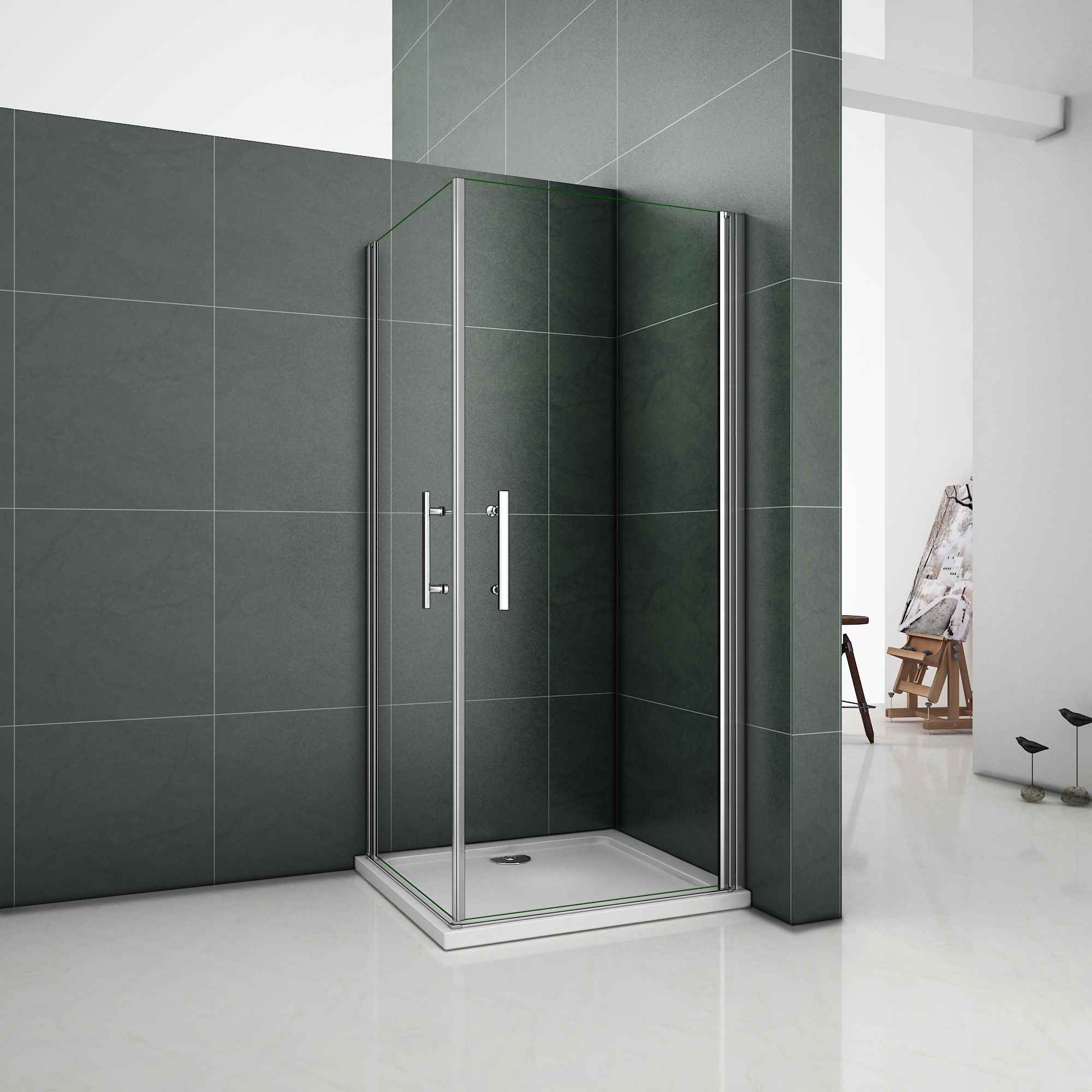 Schwingtür Schwenktür Pendeltür Duschabtrennung Duschkabine Eckeinstieg